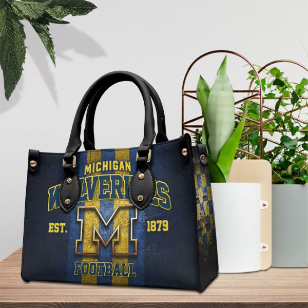 Michigan Wolverines Football Leather HandBag - VANDH 2228