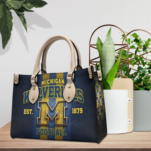 Michigan Wolverines Football Leather HandBag - VANDH 2228