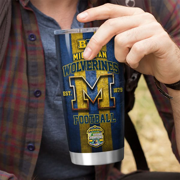 Personalized Michigan Wolverines Football Tumbler Cup - VANDH 2261