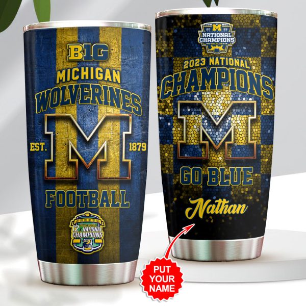 Personalized Michigan Wolverines Football Tumbler Cup - VANDH 2261