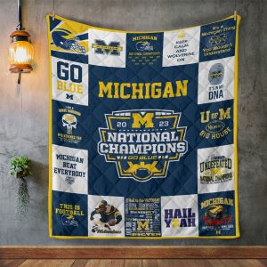 Michigan Wolverines Football Quilt Blanket - VANDH 2221