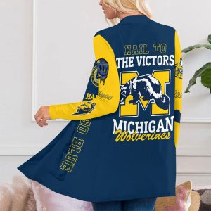 Michigan Wolverines Football Women's Patch Pocket Cardigan - VANDH 2274