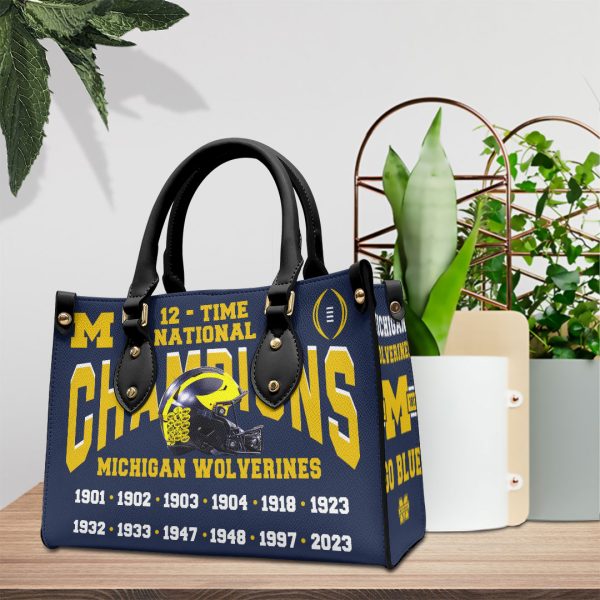 Michigan Wolverines Football Leather HandBag - VANDH 2232