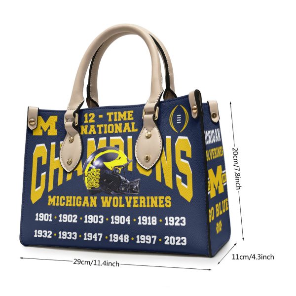 Michigan Wolverines Football Leather HandBag - VANDH 2232