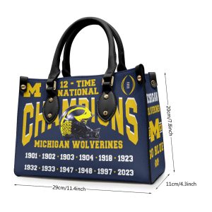 Michigan Wolverines Football Leather HandBag - VANDH 2232