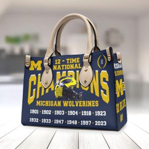 Michigan Wolverines Football Leather HandBag - VANDH 2232