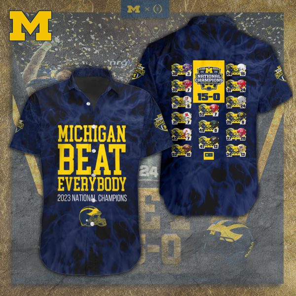 Michigan Wolverines Football Short Sleeve Dress Shirt - TANTN 4304