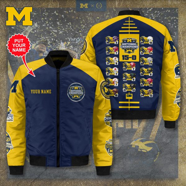 Personalized Michigan Wolverines Football 3D Bomber Jacket - TANTN 4300