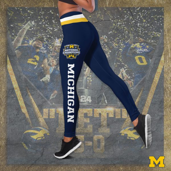 Michigan Wolverines Football Hollow Tank Top Leggings - TANTN 4201