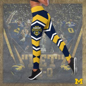 Michigan Wolverines Football Hollow Tank Top Leggings - TANTN 4202