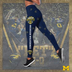 Michigan Wolverines Football Hollow Tank Top Leggings - TANTN 4203