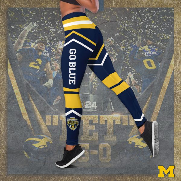 Michigan Wolverines Football Hollow Tank Top Leggings - TANTN 4204