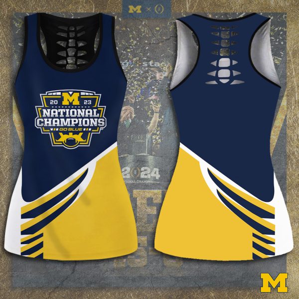 Michigan Wolverines Football Hollow Tank Top Leggings - TANTN 4201