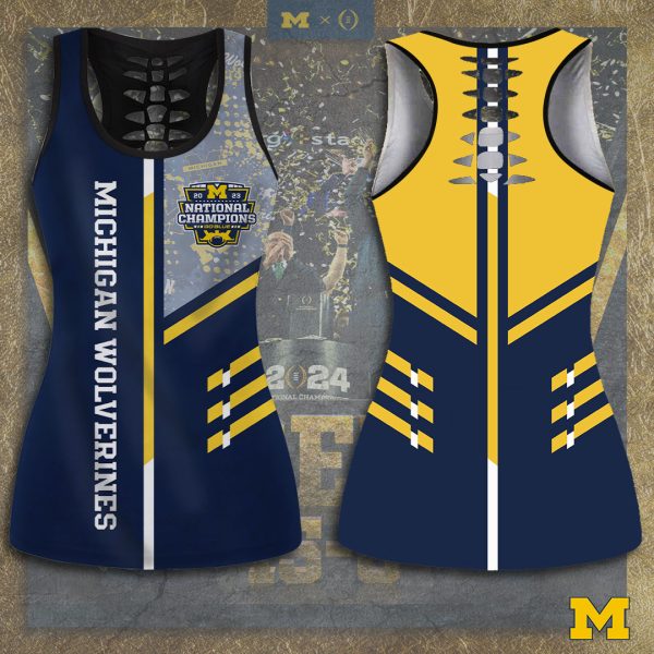 Michigan Wolverines Football Hollow Tank Top Leggings - TANTN 4203