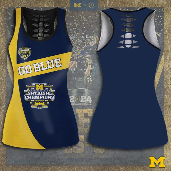 Michigan Wolverines Football Hollow Tank Top Leggings - TANTN 4204