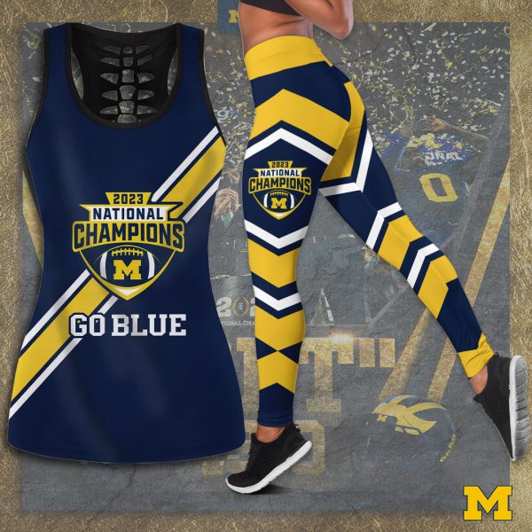 Michigan Wolverines Football Hollow Tank Top Leggings - TANTN 4202