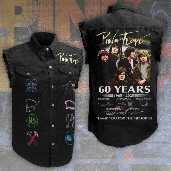 Pink Floyd 3D Lightweight Sleeveless Denim Shirt - MAITM 5641