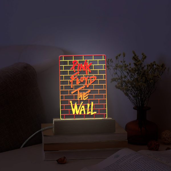 Pink Floyd Led Light with Wooden Base (7 Colors) - HOATT 4254