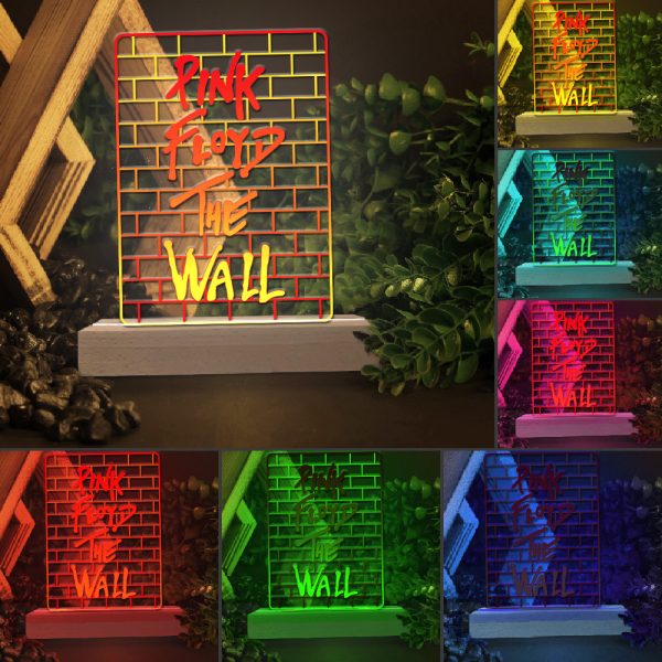 Pink Floyd Led Light with Wooden Base (7 Colors) - HOATT 4254