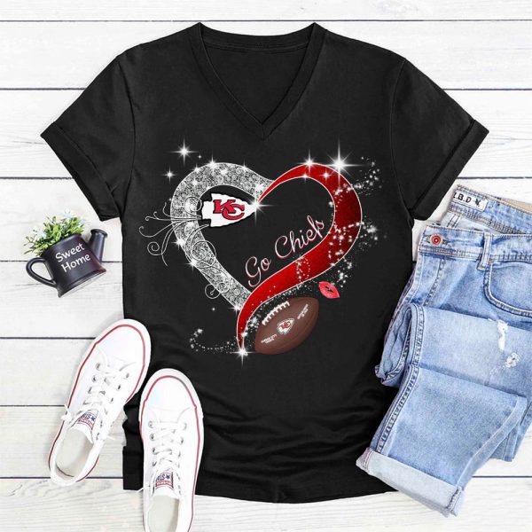 Kansas City Chiefs 3D Women’s V-neck T-Shirt - TANTN 4238