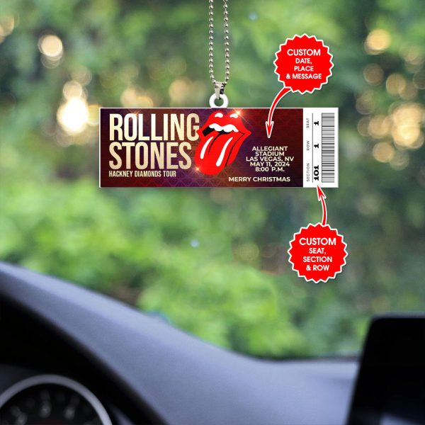 Personalized The Rolling Stones Custom Shape 1-sided Acrylic Car Ornament - MAITM 5627