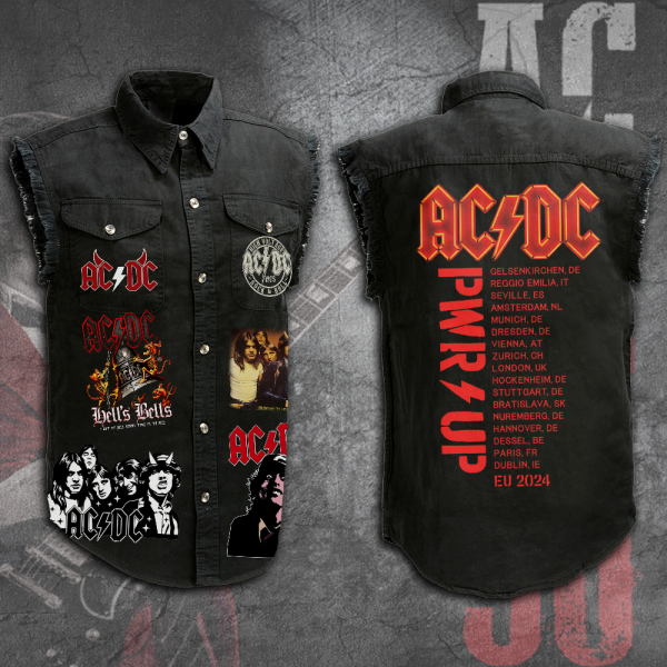 AC/DC 3D Lightweight Sleeveless Denim Shirt - TANTN 4675