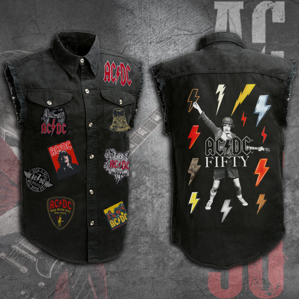 AC/DC 3D Lightweight Sleeveless Denim Shirt - TANTN 4677