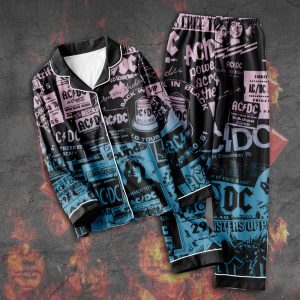 AC/DC Button Down Pajamas Set – TANTN 4596