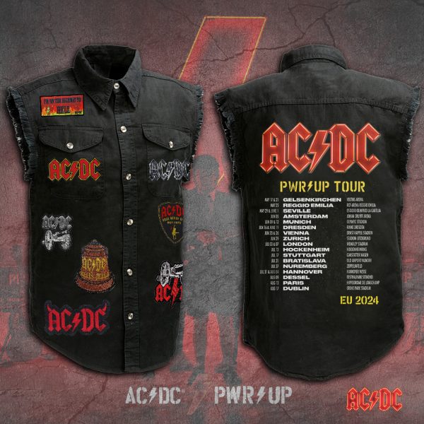 AC/DC 3D Lightweight Sleeveless Denim Shirt - TANTN 4676