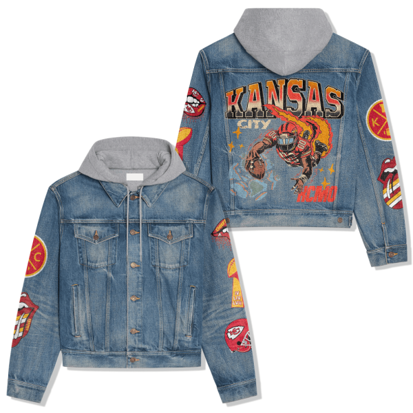 Kansas City Chiefs Women's Denim Hood Jacket - ANHNV 3753