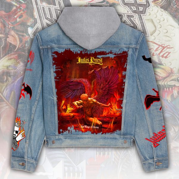 Judas Priest Women's Denim Hood Jacket - ANHNV 3776