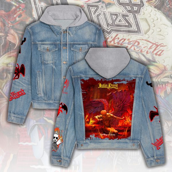 Judas Priest Women's Denim Hood Jacket - ANHNV 3776