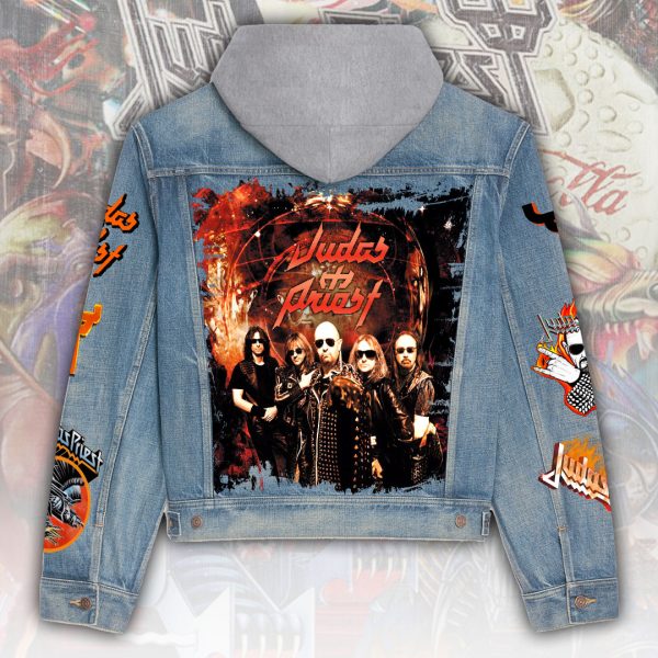 Judas Priest Women's Denim Hood Jacket - ANHNV 3778