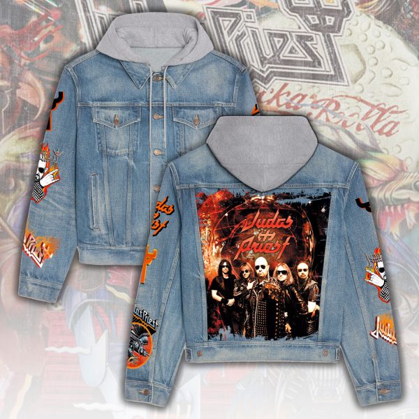 Judas Priest Women's Denim Hood Jacket - ANHNV 3778