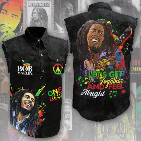 Bob Marley 3D Lightweight Sleeveless Denim Shirt - ANHNV 3804