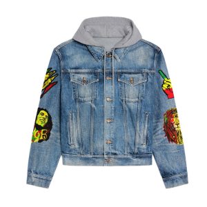 Bob Marley Women's Denim Hood Jacket - ANHNV 3805