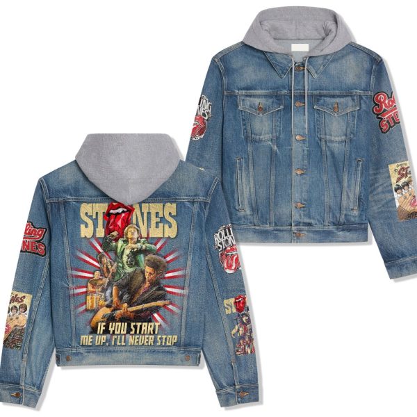 The Rolling Stones Women's Denim Hood Jacket - ANHNV 3828