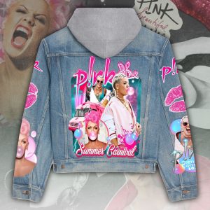 P!nk Women's Denim Hood Jacket - ANHNV 3838