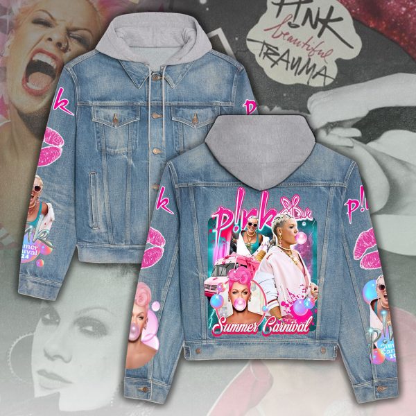 P!nk Women's Denim Hood Jacket - ANHNV 3838