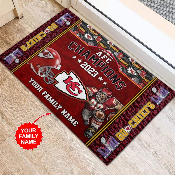 Personalized Kansas City Chiefs Rubber Base Doormat - VANDH 2379