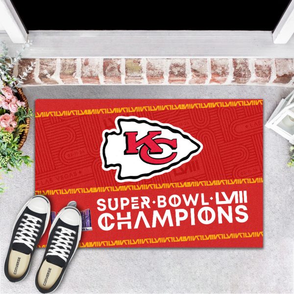 Kansas City Chiefs Rubber Base Doormat - TANTN 4697