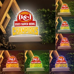 Kansas City Chiefs Led Light with Wooden Base (7 Colors) - HOATT 4305