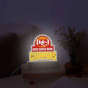 Kansas City Chiefs Led Light with Wooden Base (7 Colors) - HOATT 4305