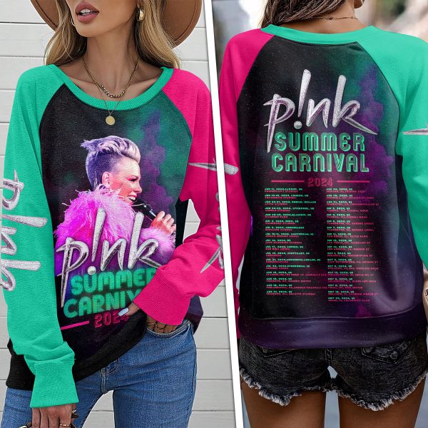 P!nk Round Neck Raglan Sleeve Sweatshirt – MAITM 5765