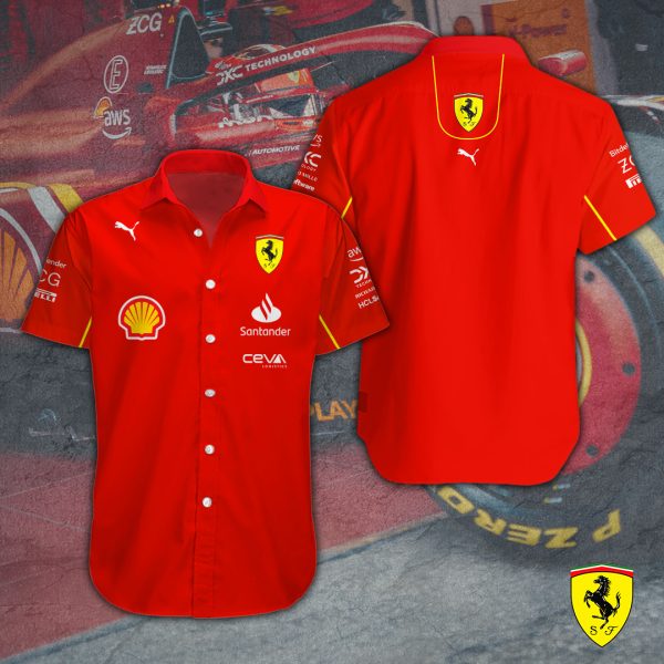 Scuderia Ferrari Short Sleeve Dress Shirt - TANTN 4500