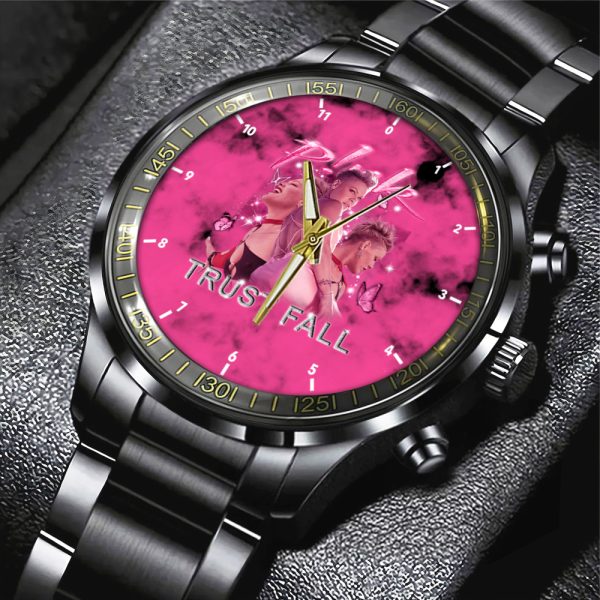 P!nk Black Stainless Steel Watch - HOATT 4535