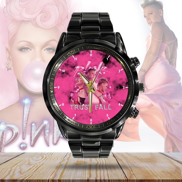 P!nk Black Stainless Steel Watch - HOATT 4535