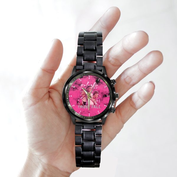 P!nk Black Stainless Steel Watch - HOATT 4535