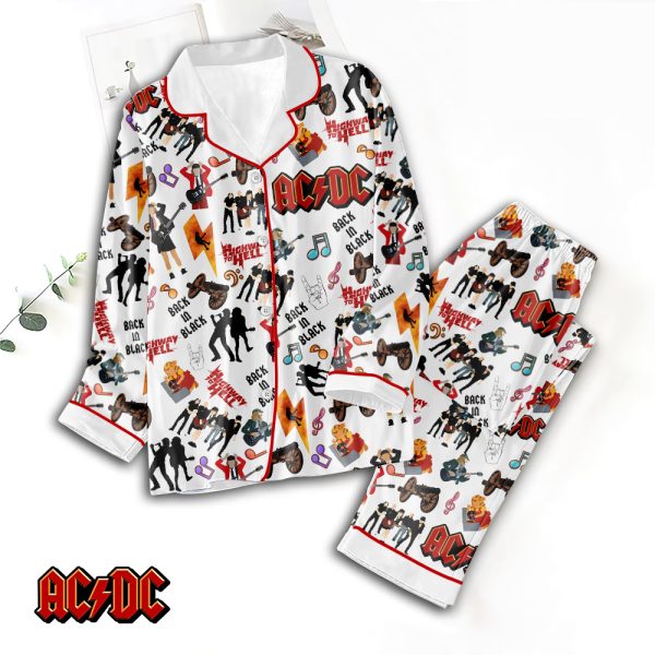 AC/DC Button Down Pajamas Set – TANTN 4743