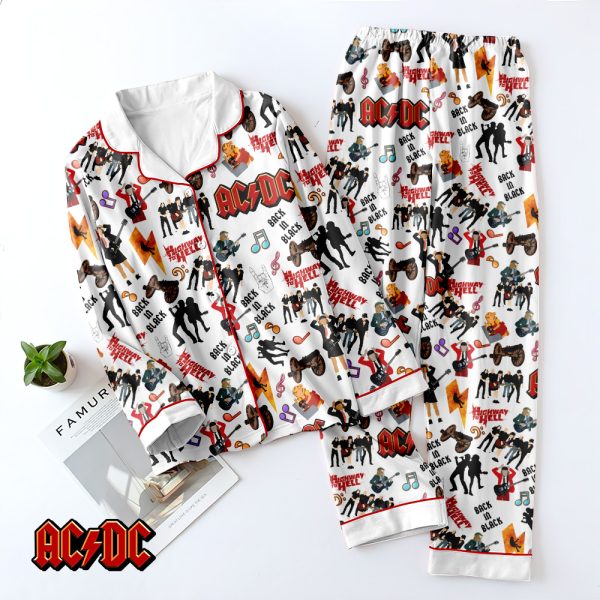 AC/DC Button Down Pajamas Set – TANTN 4743